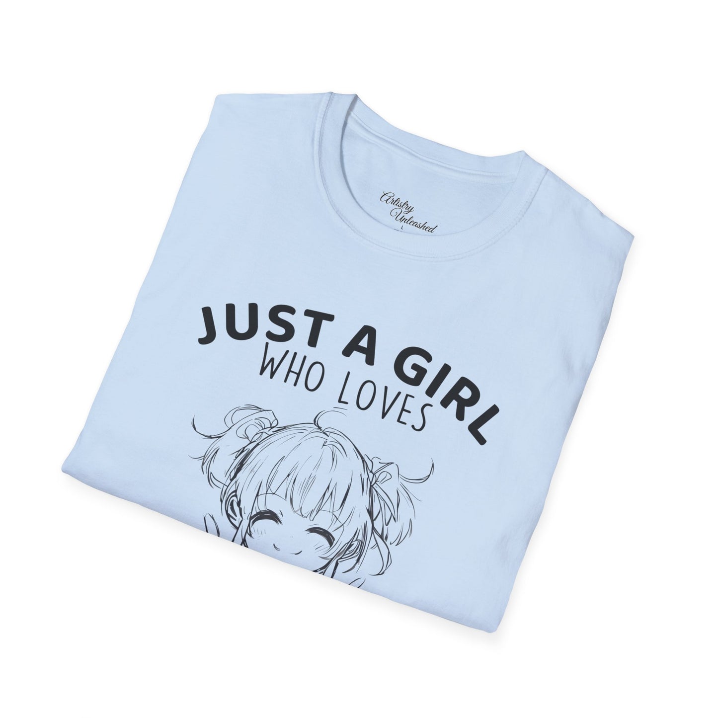 Girl Who Loves Anime White Unisex Softstyle T-Shirt