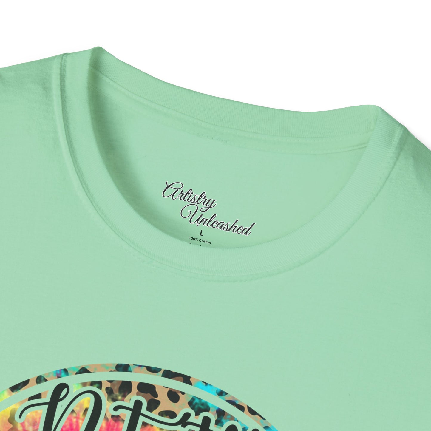 Mom Tye Dye Leopard Print Unisex Softstyle T-Shirt