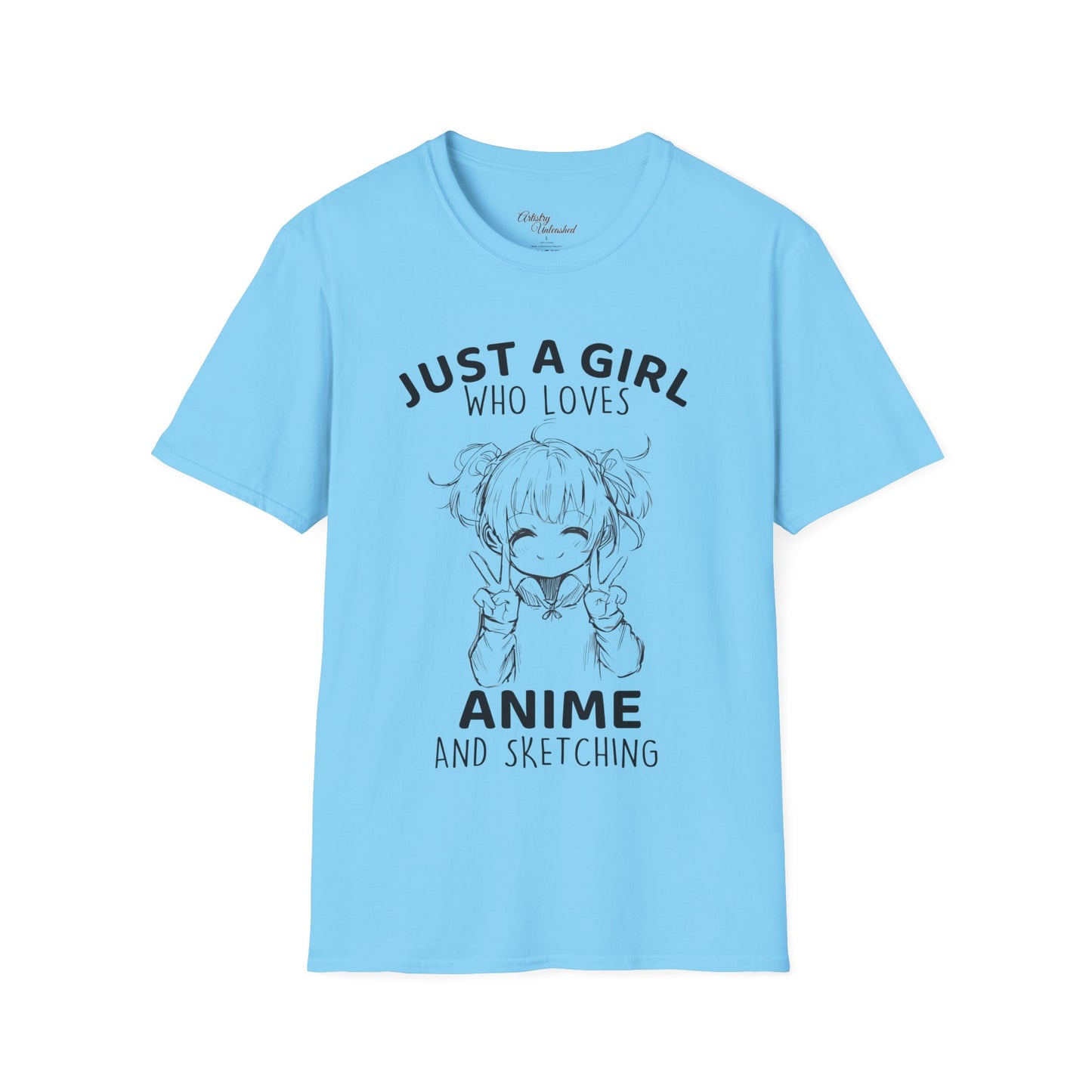 Girl Who Loves Anime White Unisex Softstyle T-Shirt