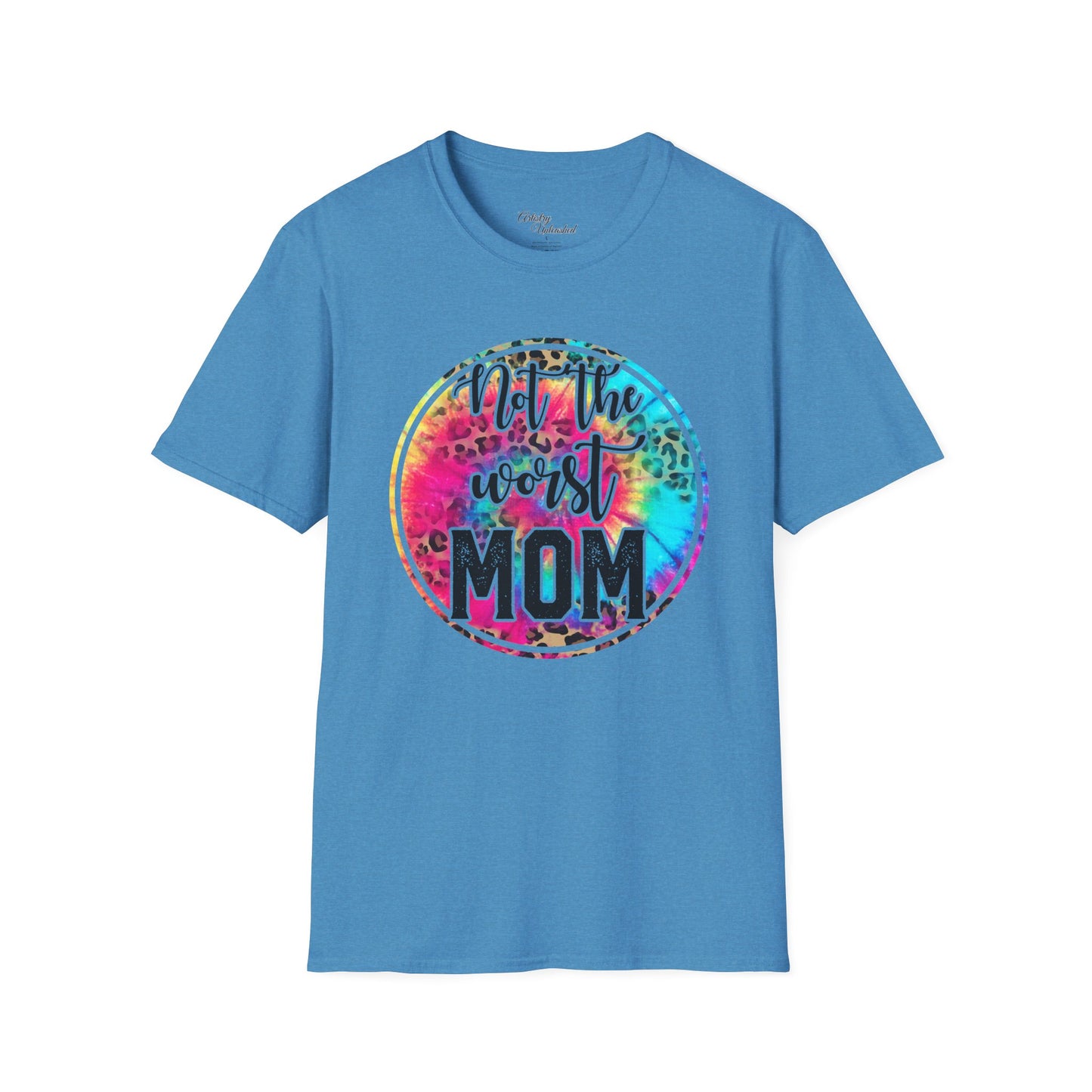 Mom Tye Dye Leopard Print Unisex Softstyle T-Shirt