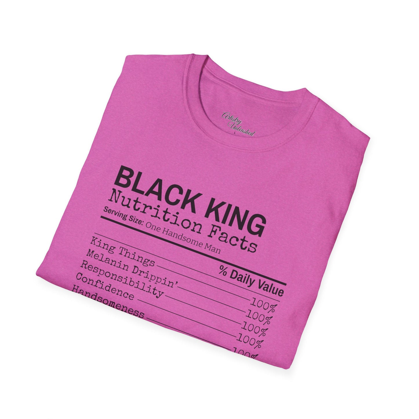 Black King Nutrition Facts Unisex Softstyle T-Shirt