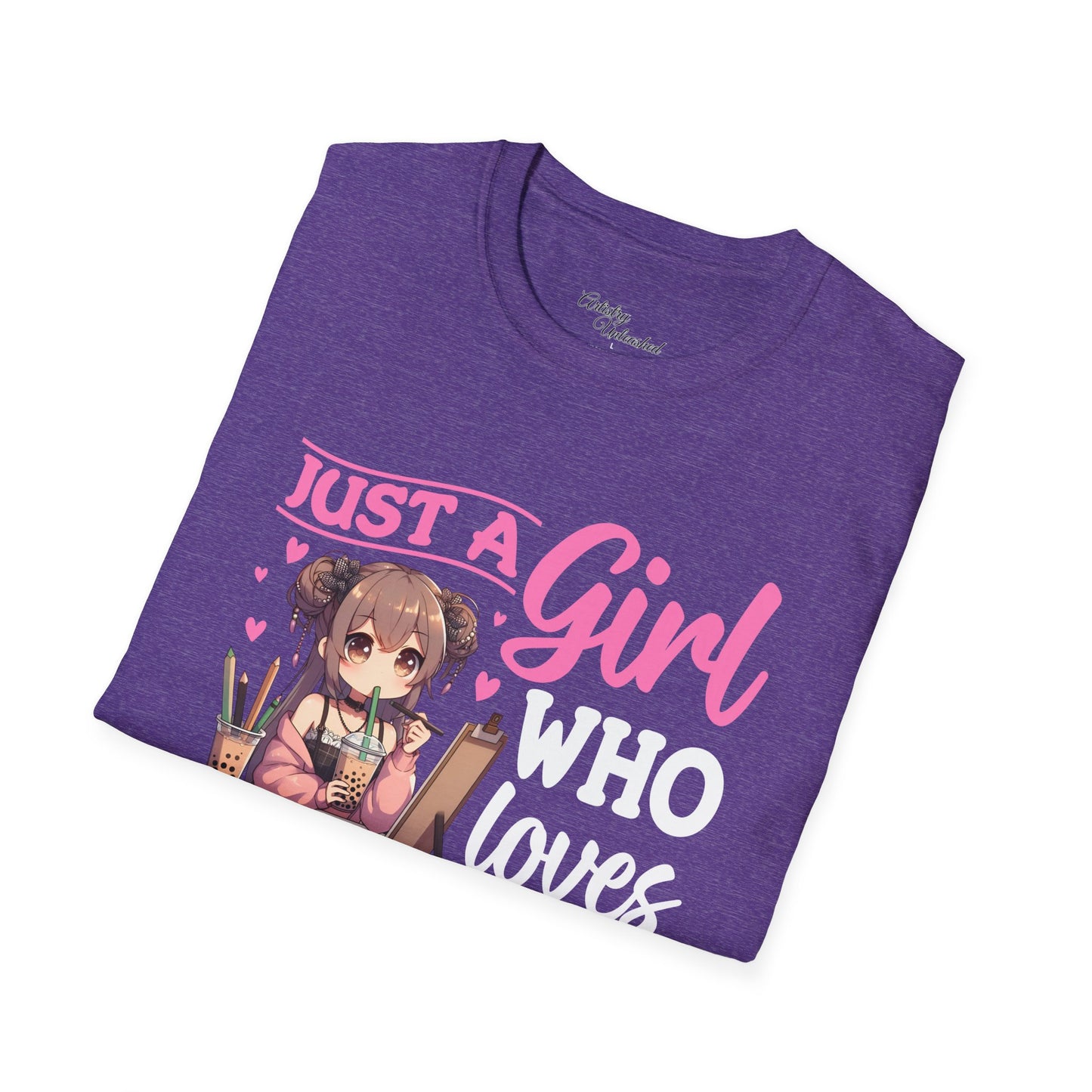 Girl Who Loves Anime White Unisex Softstyle T-Shirt