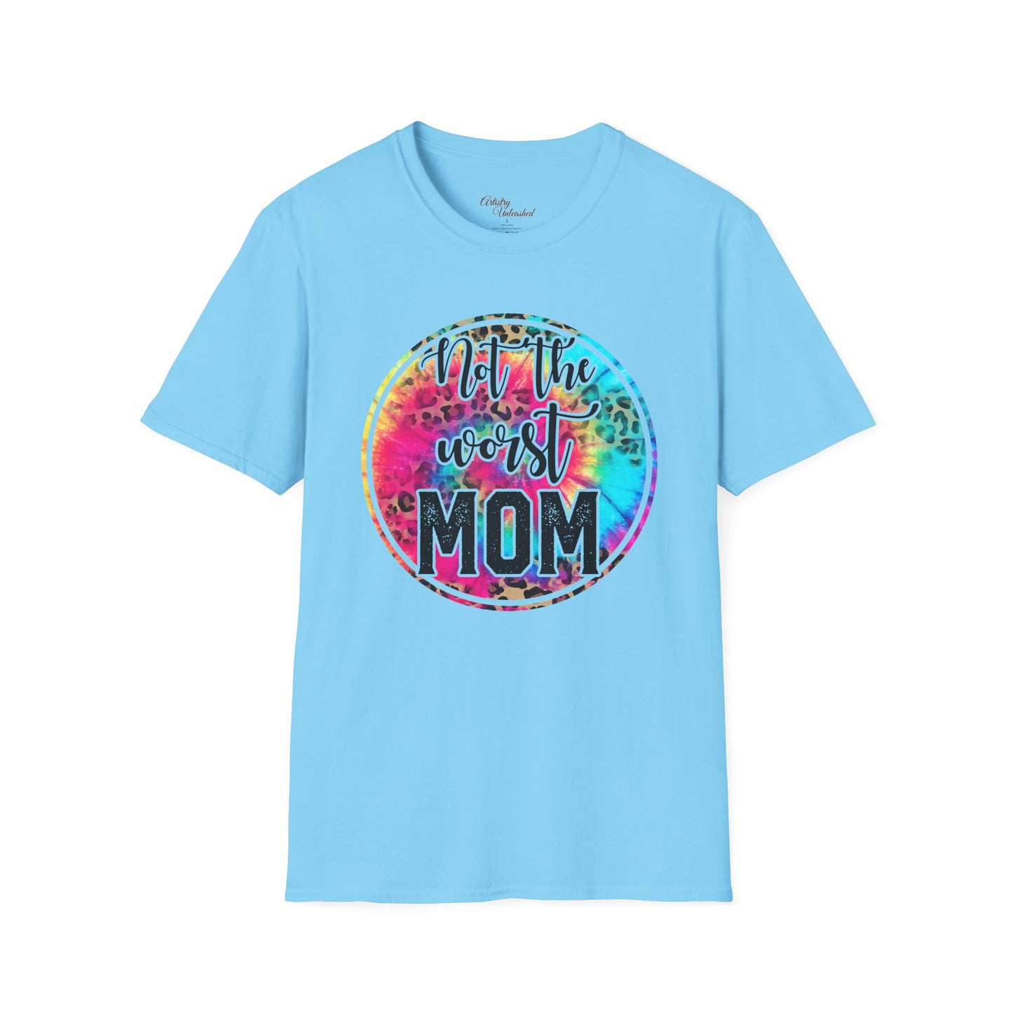 Mom Tye Dye Leopard Print Unisex Softstyle T-Shirt