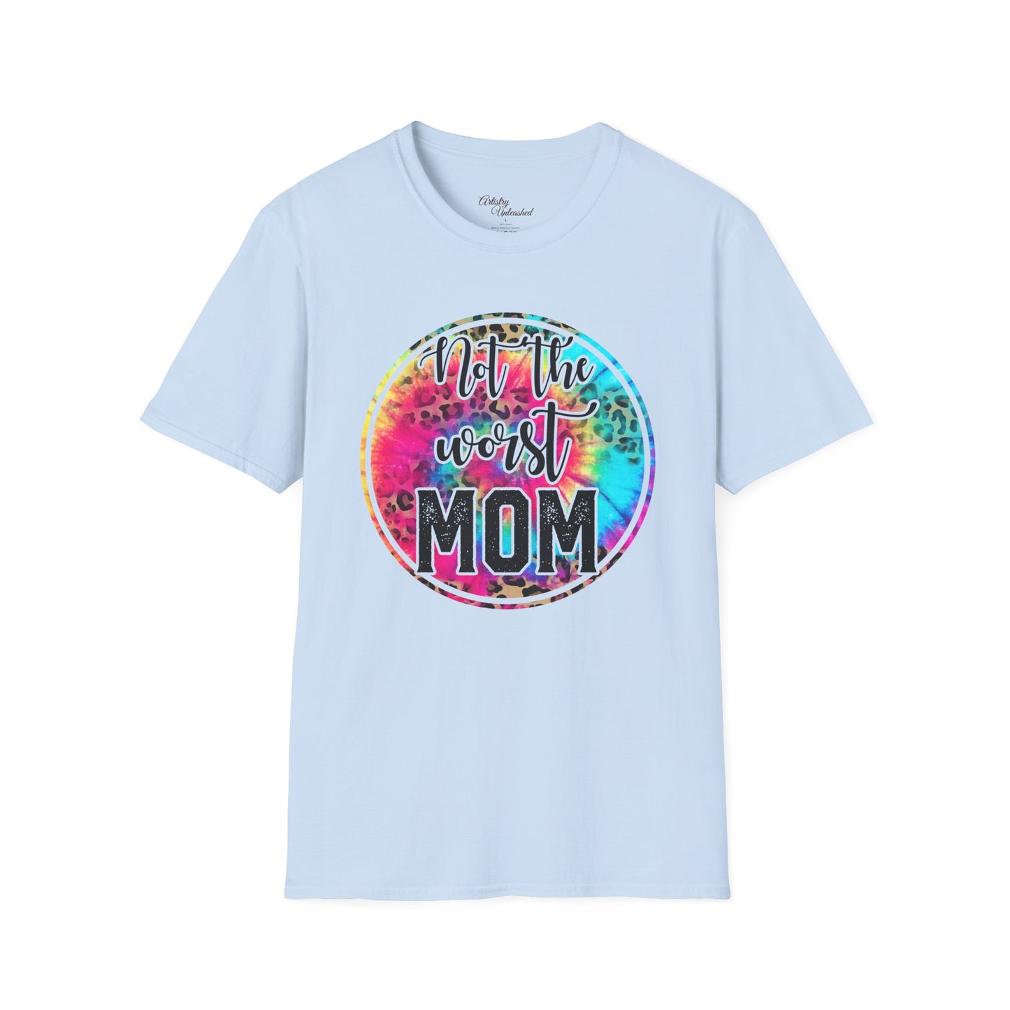 Mom Tye Dye Leopard Print Unisex Softstyle T-Shirt