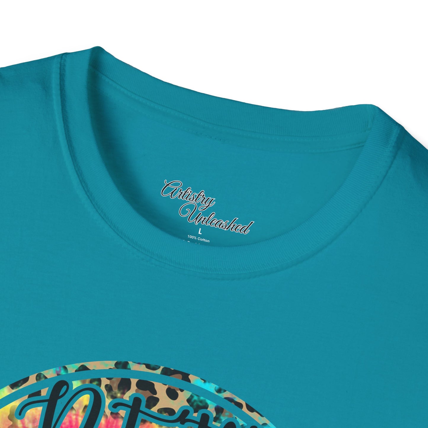 Mom Tye Dye Leopard Print Unisex Softstyle T-Shirt