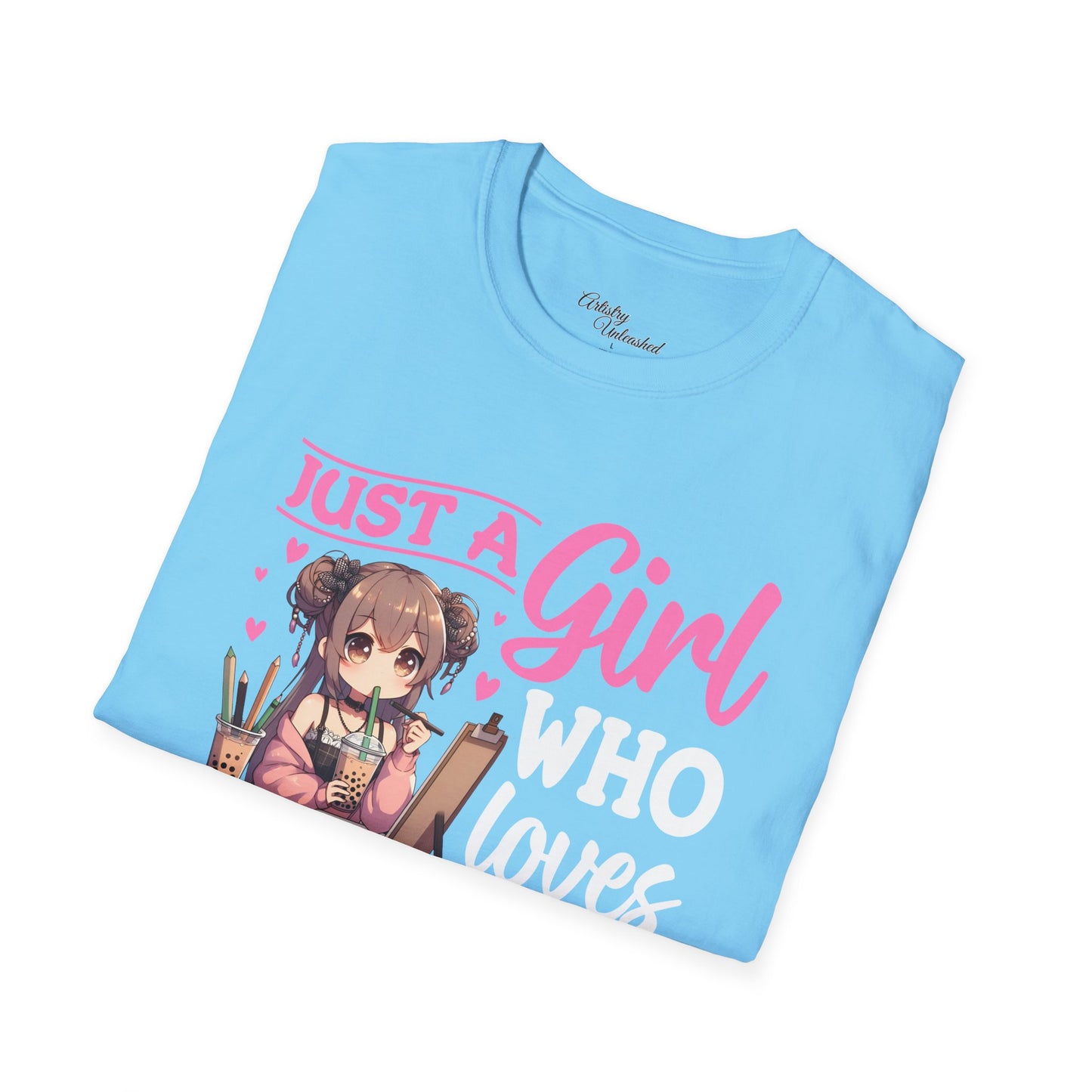 Girl Who Loves Anime White Unisex Softstyle T-Shirt