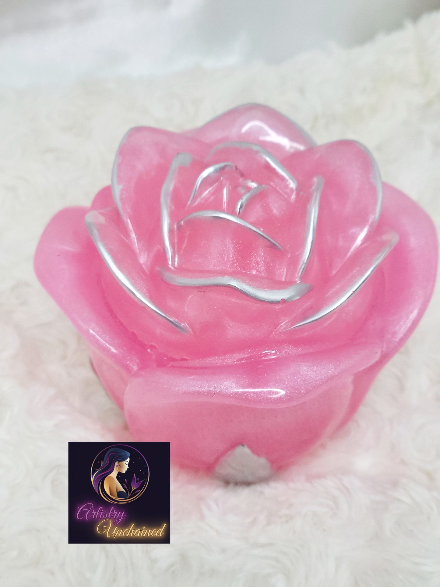 Pink and Silver Rose Jar