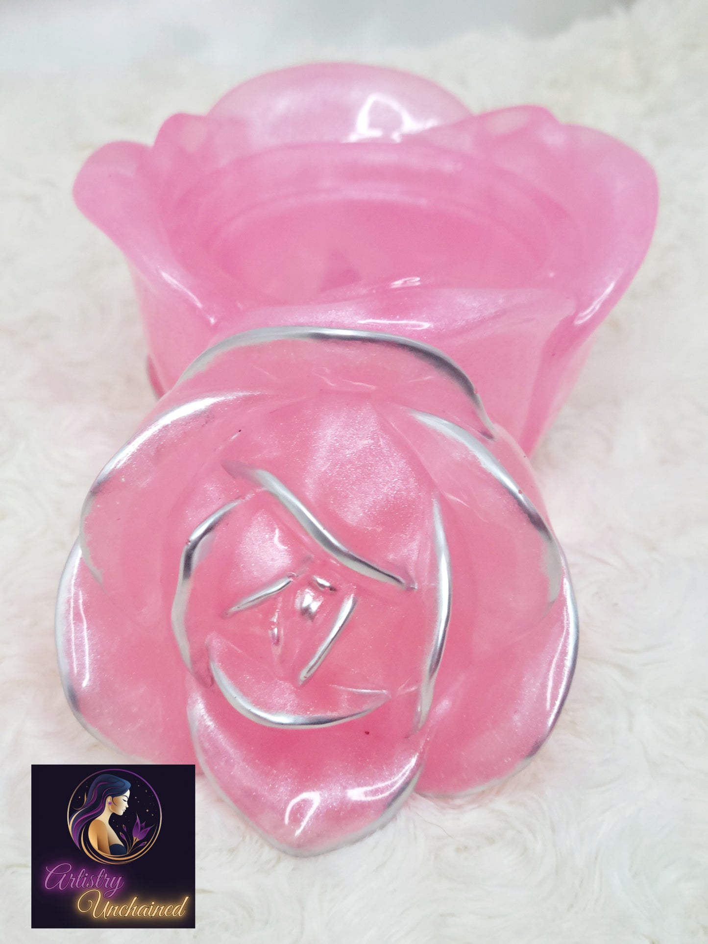 Pink and Silver Rose Jar