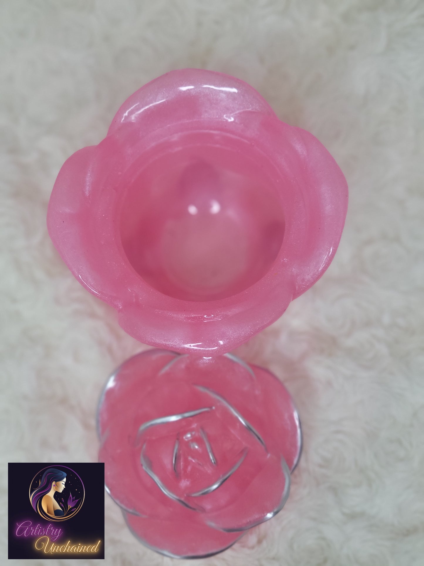 Pink and Silver Rose Jar