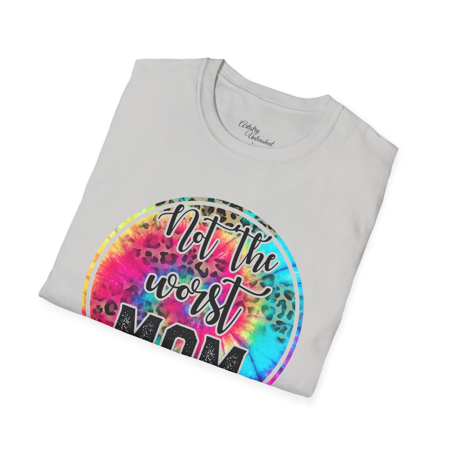 Mom Tye Dye Leopard Print Unisex Softstyle T-Shirt