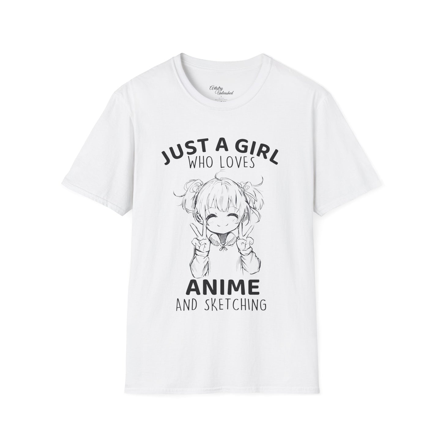 Girl Who Loves Anime White Unisex Softstyle T-Shirt