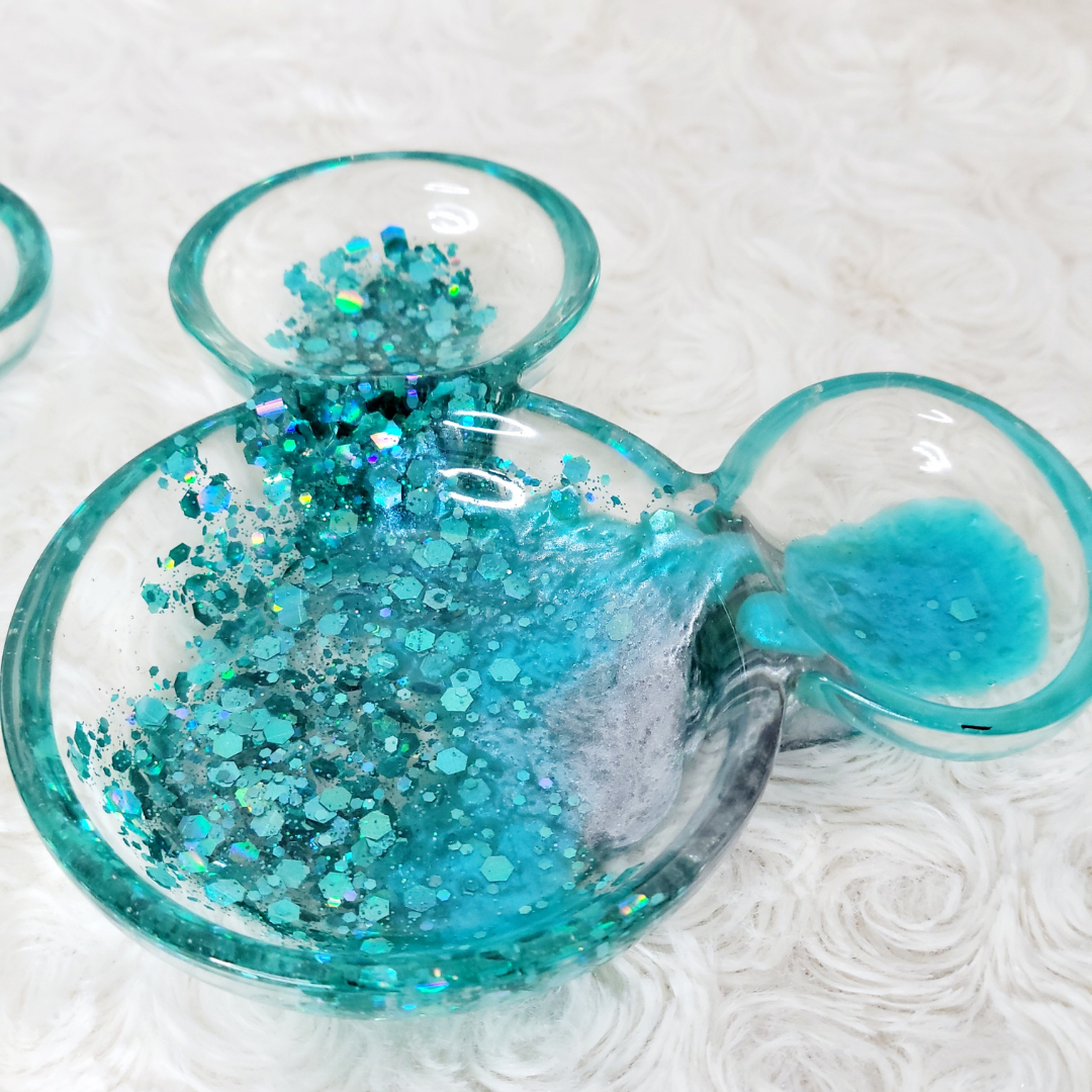 Blue Glitter Mouse Trinket Tray