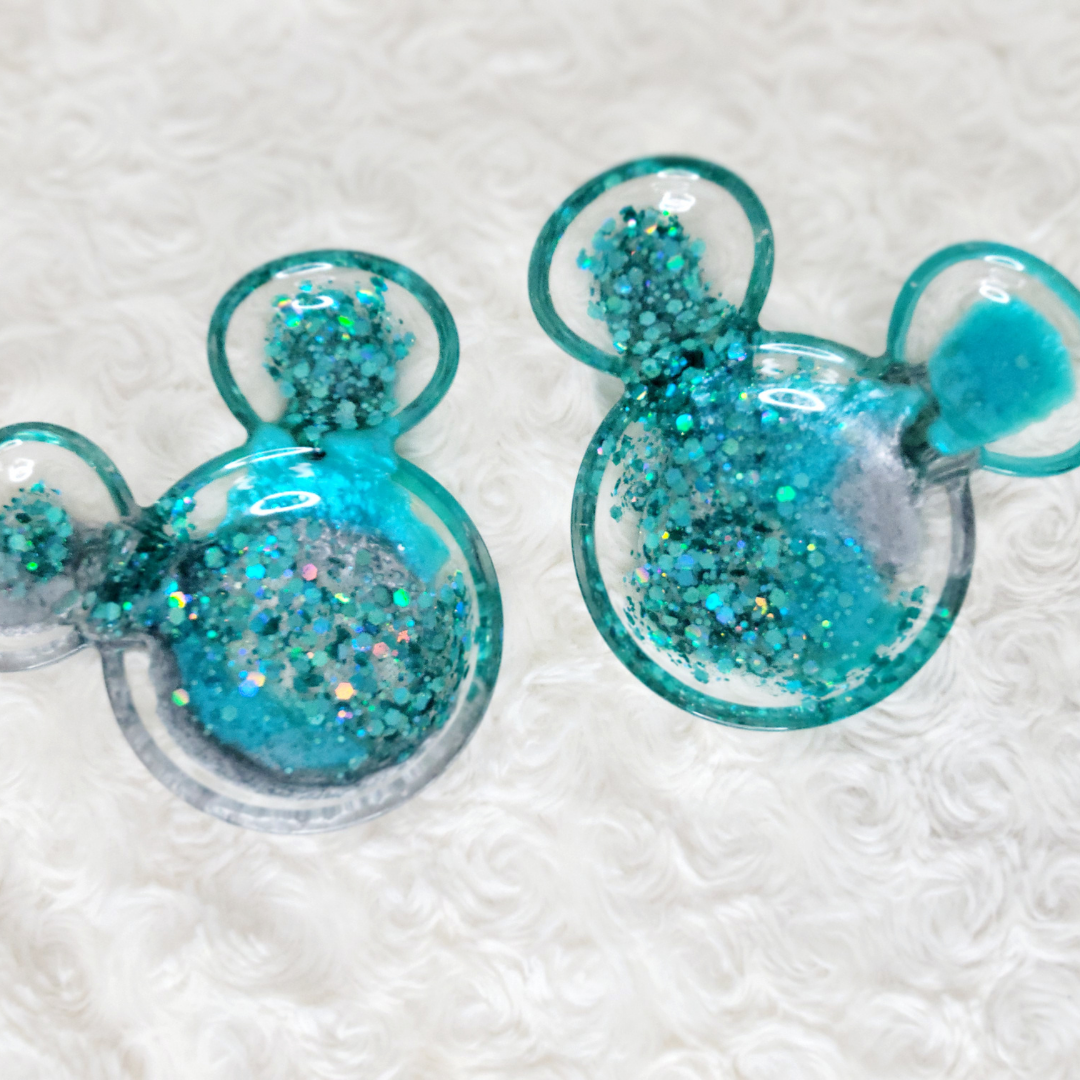 Blue Glitter Mouse Trinket Tray
