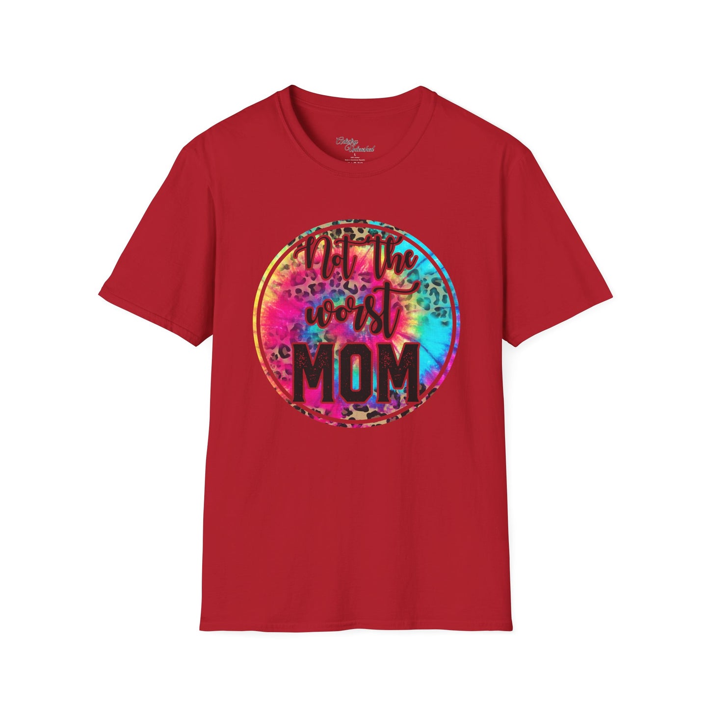 Mom Tye Dye Leopard Print Unisex Softstyle T-Shirt