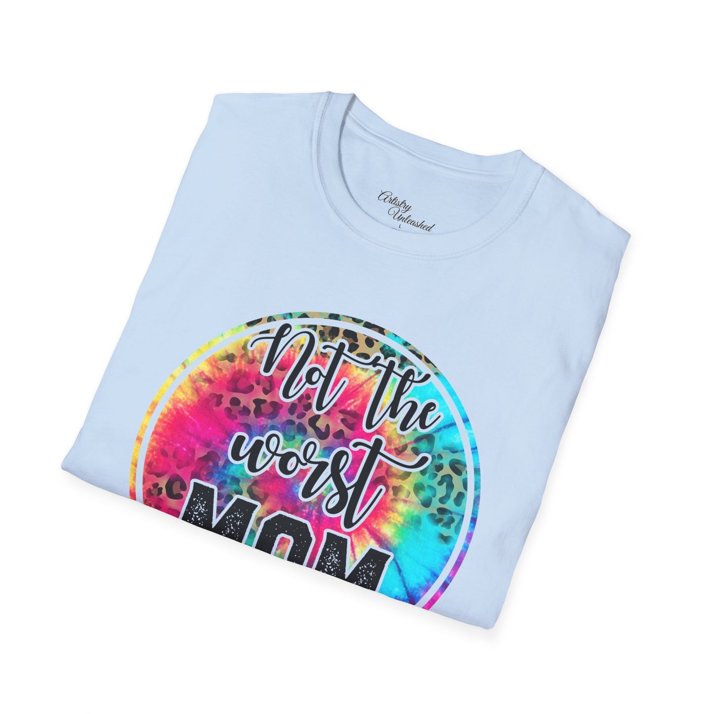 Mom Tye Dye Leopard Print Unisex Softstyle T-Shirt