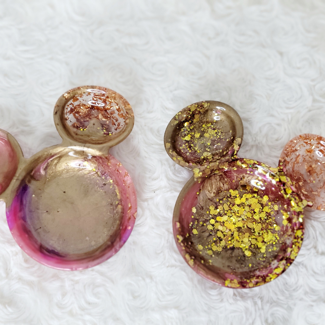 Pink and Gold Mouse Trinket Tray