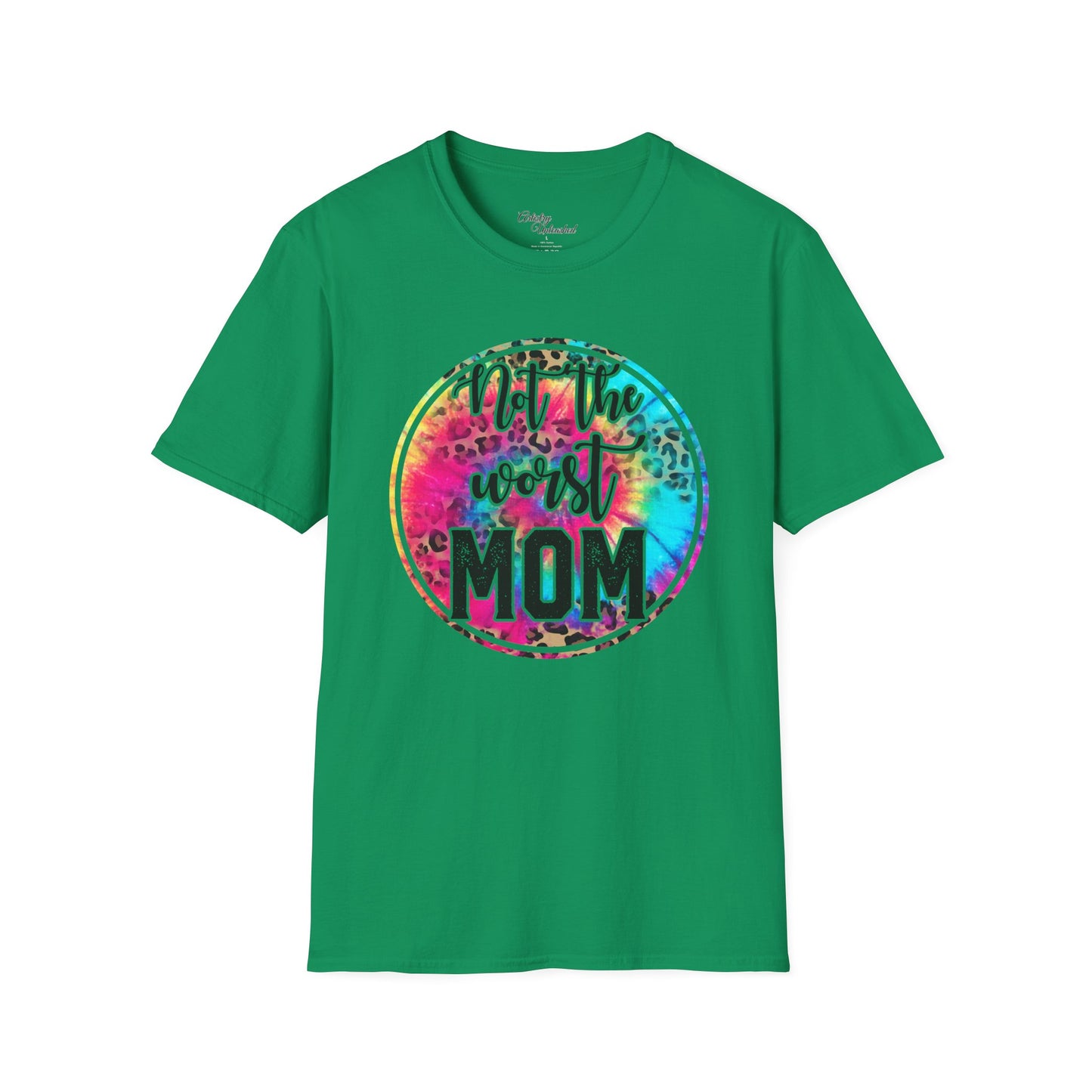 Mom Tye Dye Leopard Print Unisex Softstyle T-Shirt