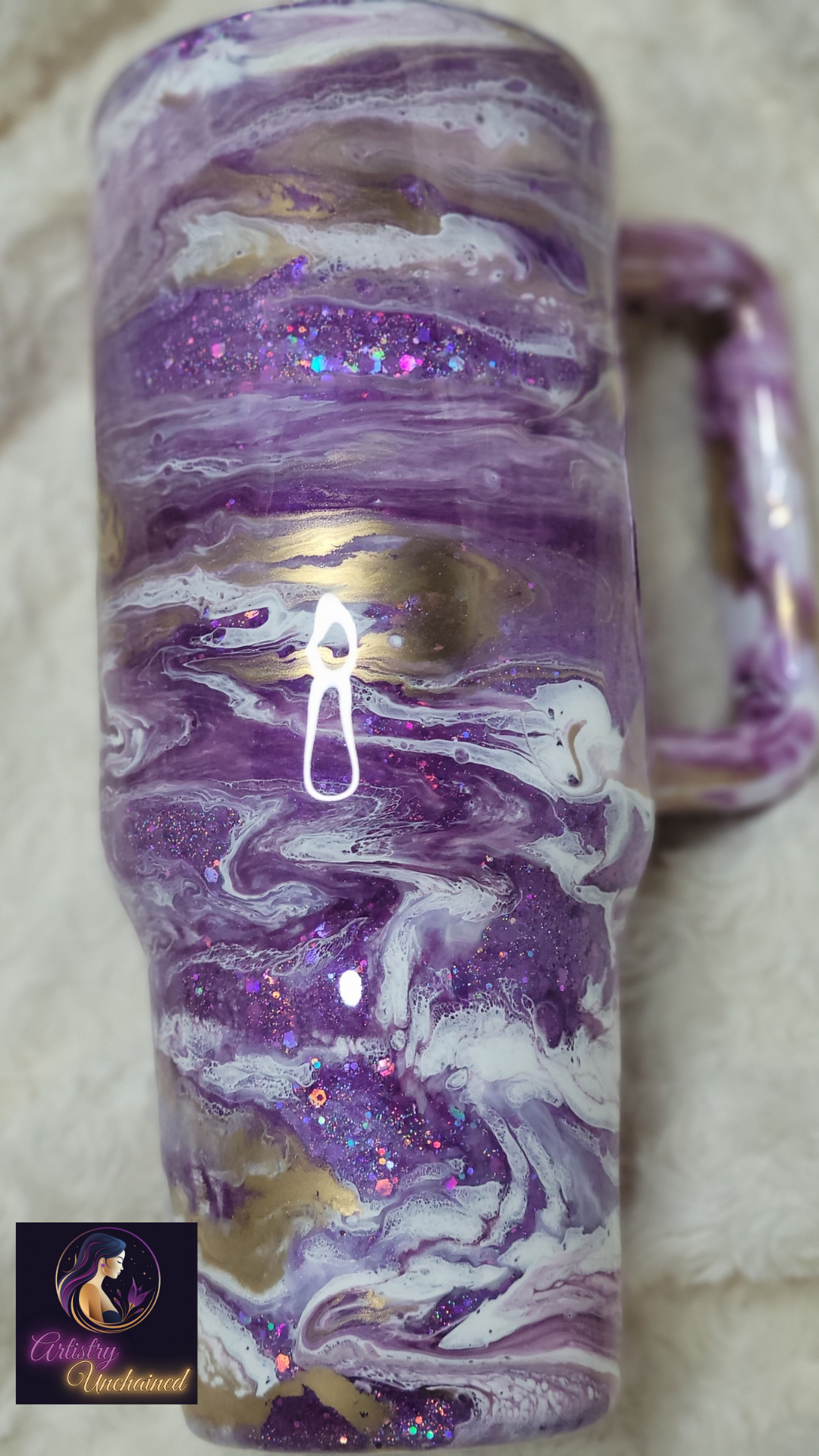 Purple Glitter Swirl 40 oz Tumbler