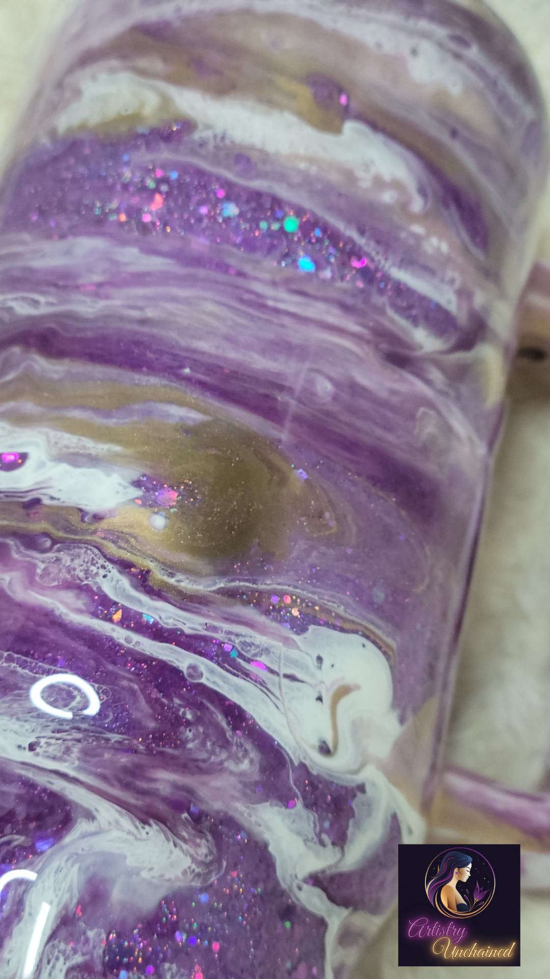 Purple Glitter Swirl 40 oz Tumbler