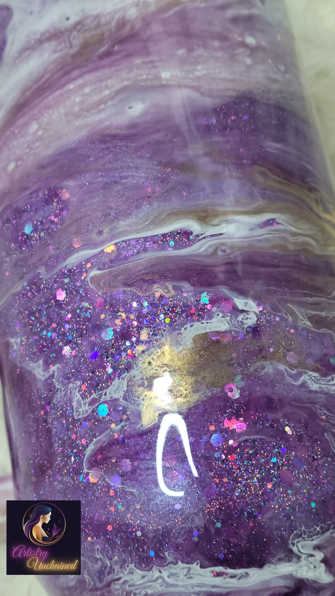 Purple Glitter Swirl 40 oz Tumbler