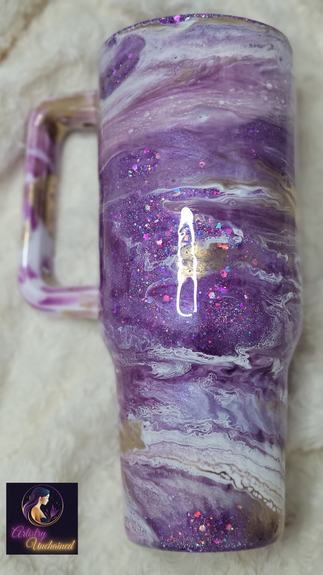 Purple Glitter Swirl 40 oz Tumbler