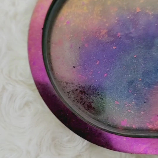 Chameleon Pink and Green Trinket Tray