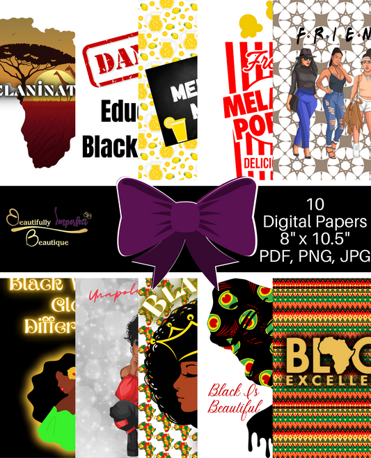 Melanin Notebook Cover Digital Paper