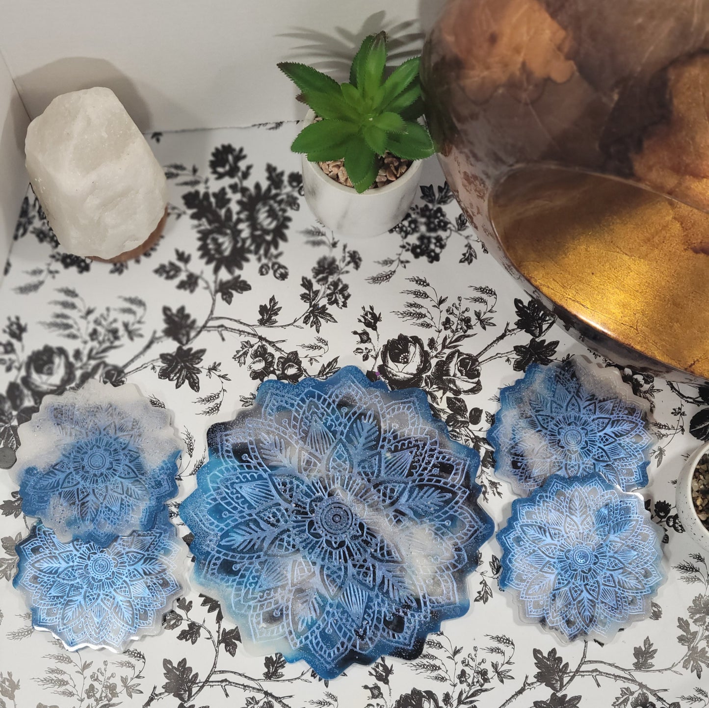 Mandala Tray and Coaster Set