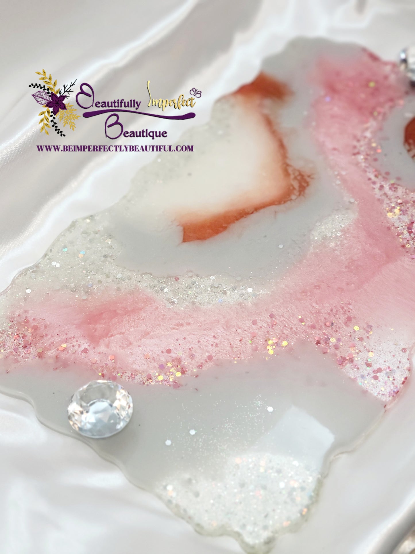 Geode Agate Resin Tray Set