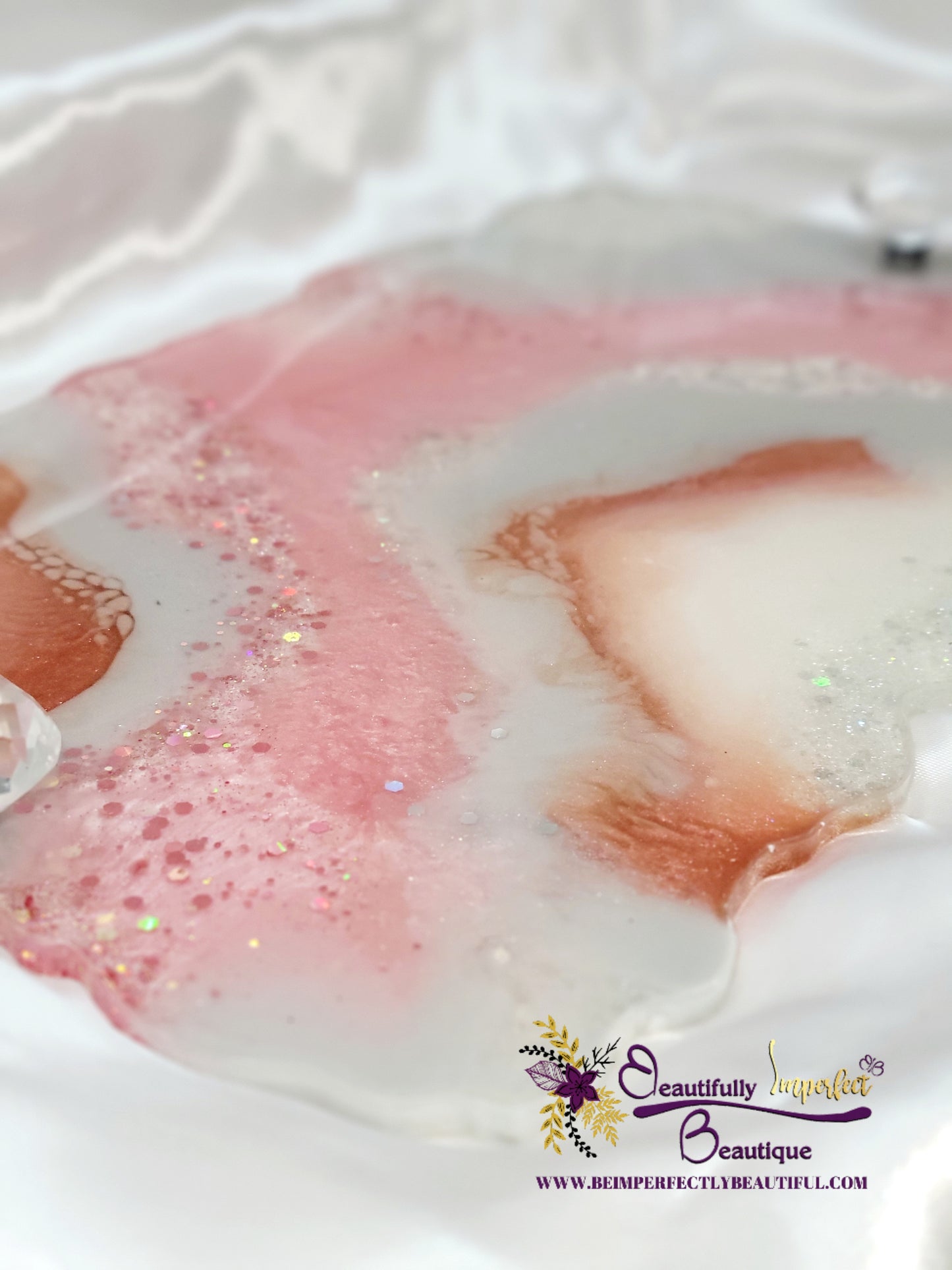 Geode Agate Resin Tray Set