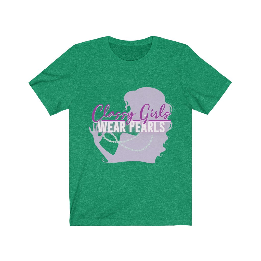 Classy Girls Wear Pearls Unisex Jersey Short Sleeve Tee