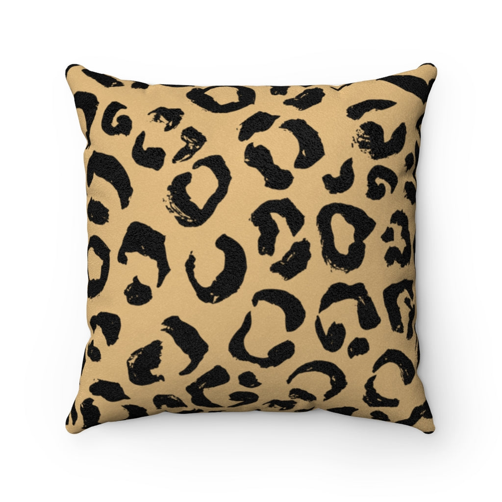 Cheetah Stiletto Faux Suede Square Pillow