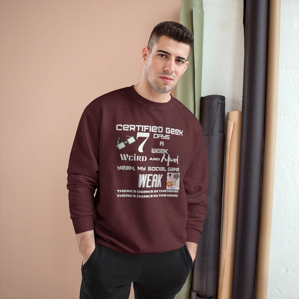 Certified Geek WAP White Font Champion Sweatshirt