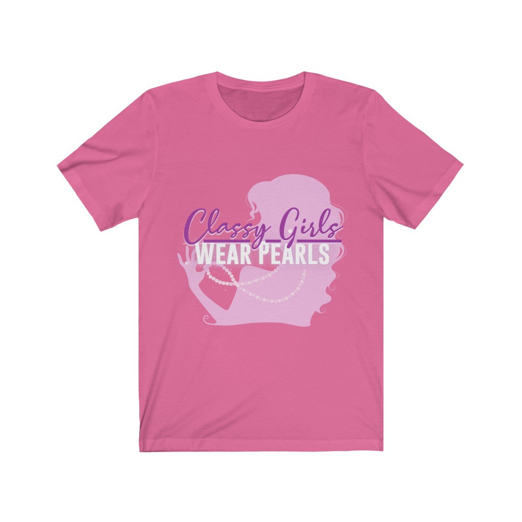 Classy Girls Wear Pearls Unisex Jersey Short Sleeve Tee