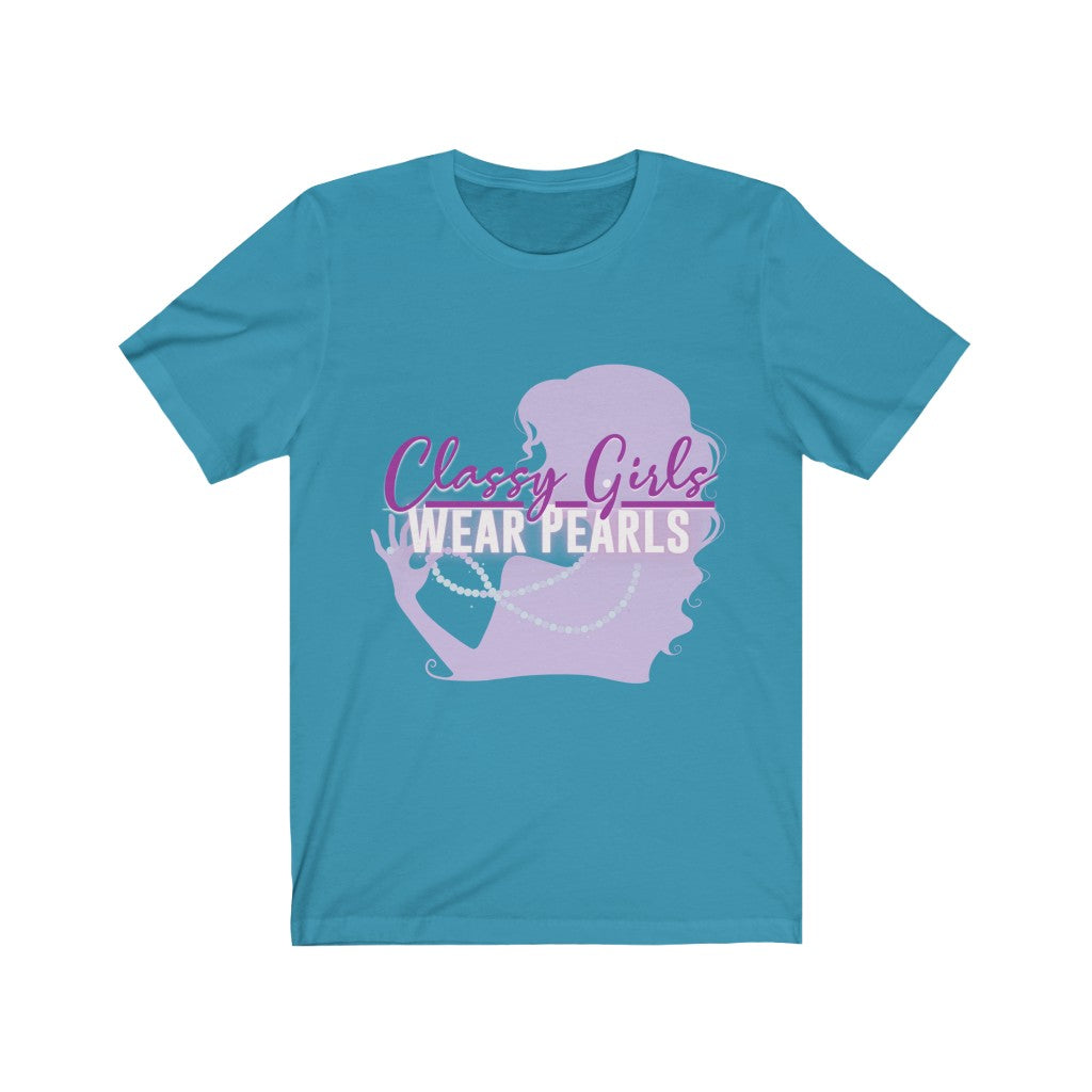 Classy Girls Wear Pearls Unisex Jersey Short Sleeve Tee