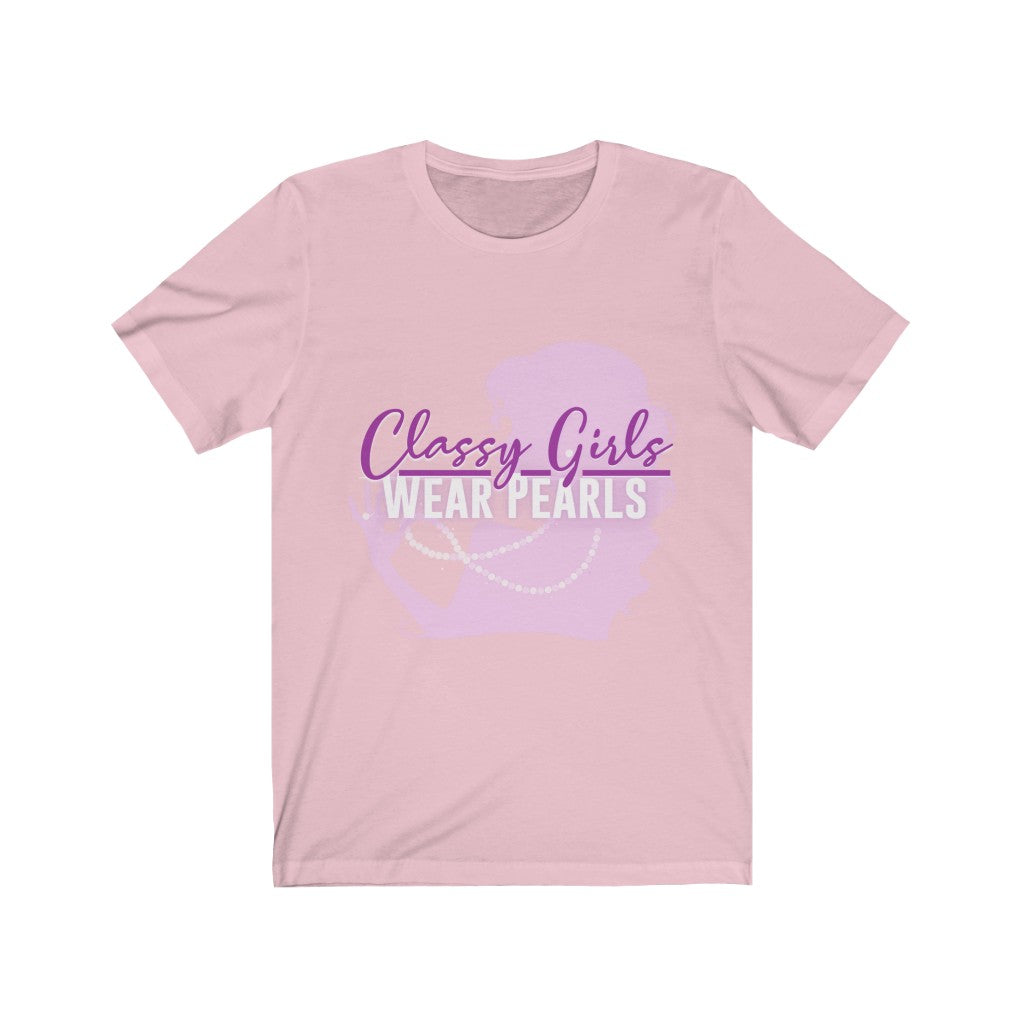 Classy Girls Wear Pearls Unisex Jersey Short Sleeve Tee