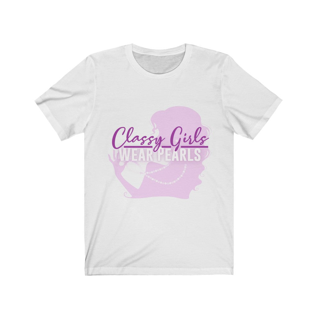 Classy Girls Wear Pearls Unisex Jersey Short Sleeve Tee