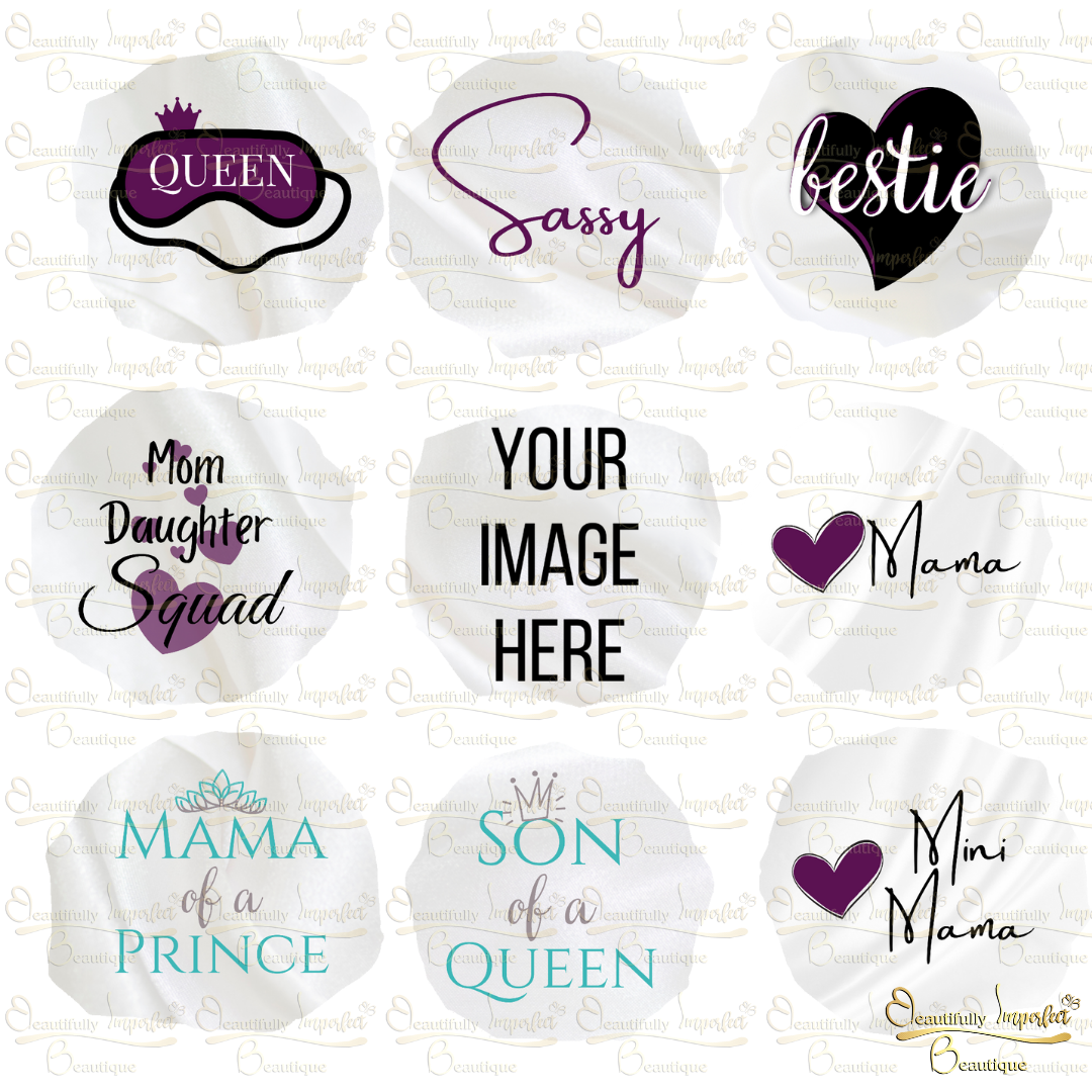 Mommy and Me Custom Reversible Satin Bonnets