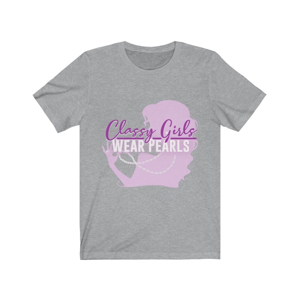 Classy Girls Wear Pearls Unisex Jersey Short Sleeve Tee