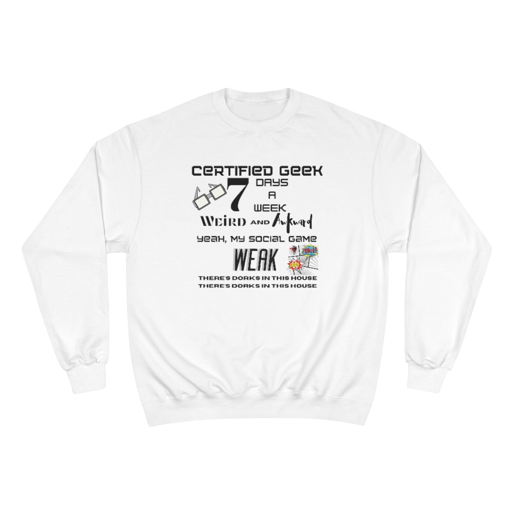 Certified Geek WAP Black Font Champion Sweatshirt