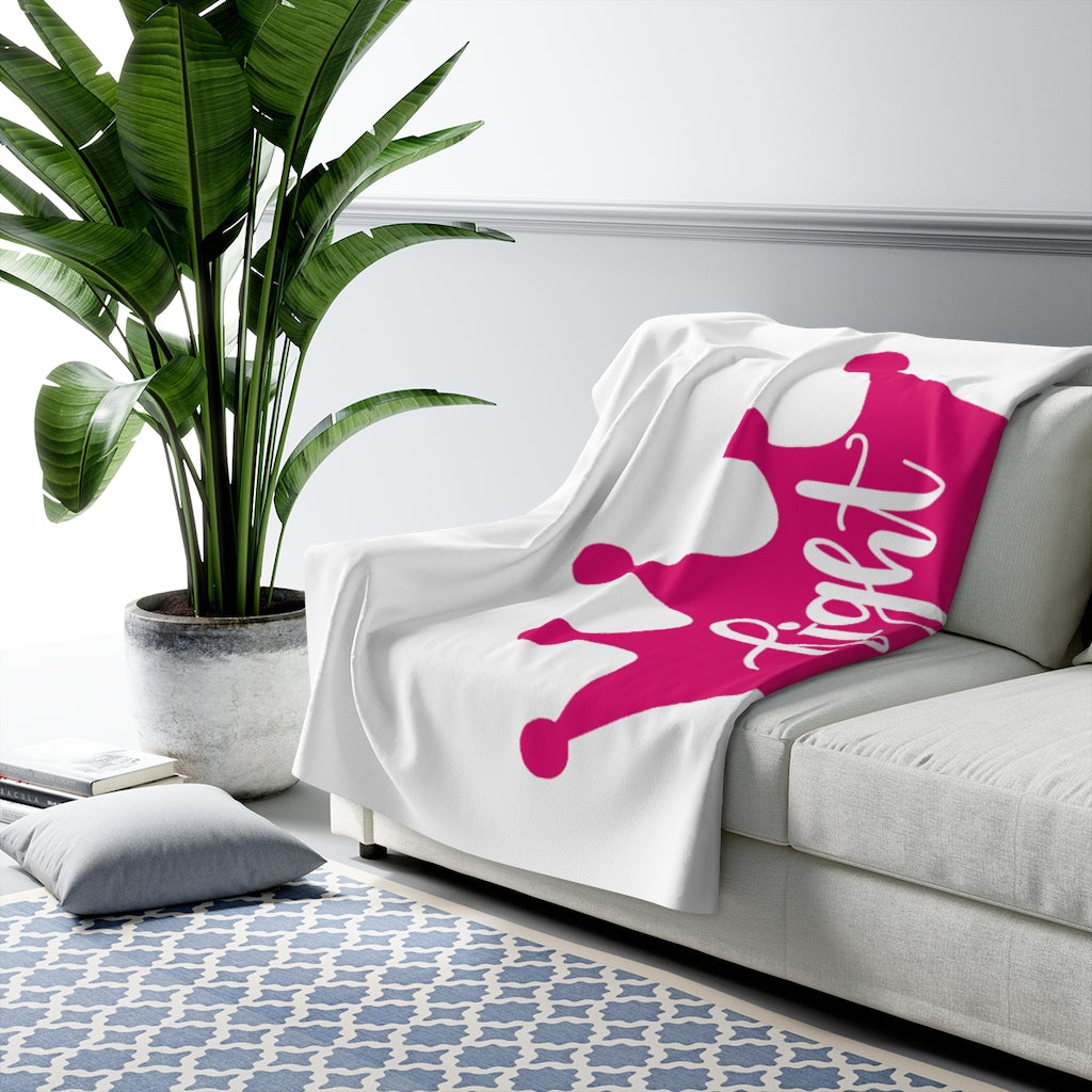 Fighting Queen - Pink Sherpa Fleece Blanket