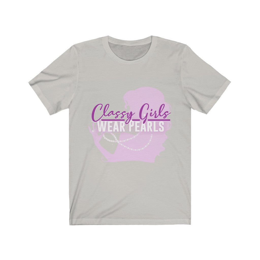 Classy Girls Wear Pearls Unisex Jersey Short Sleeve Tee