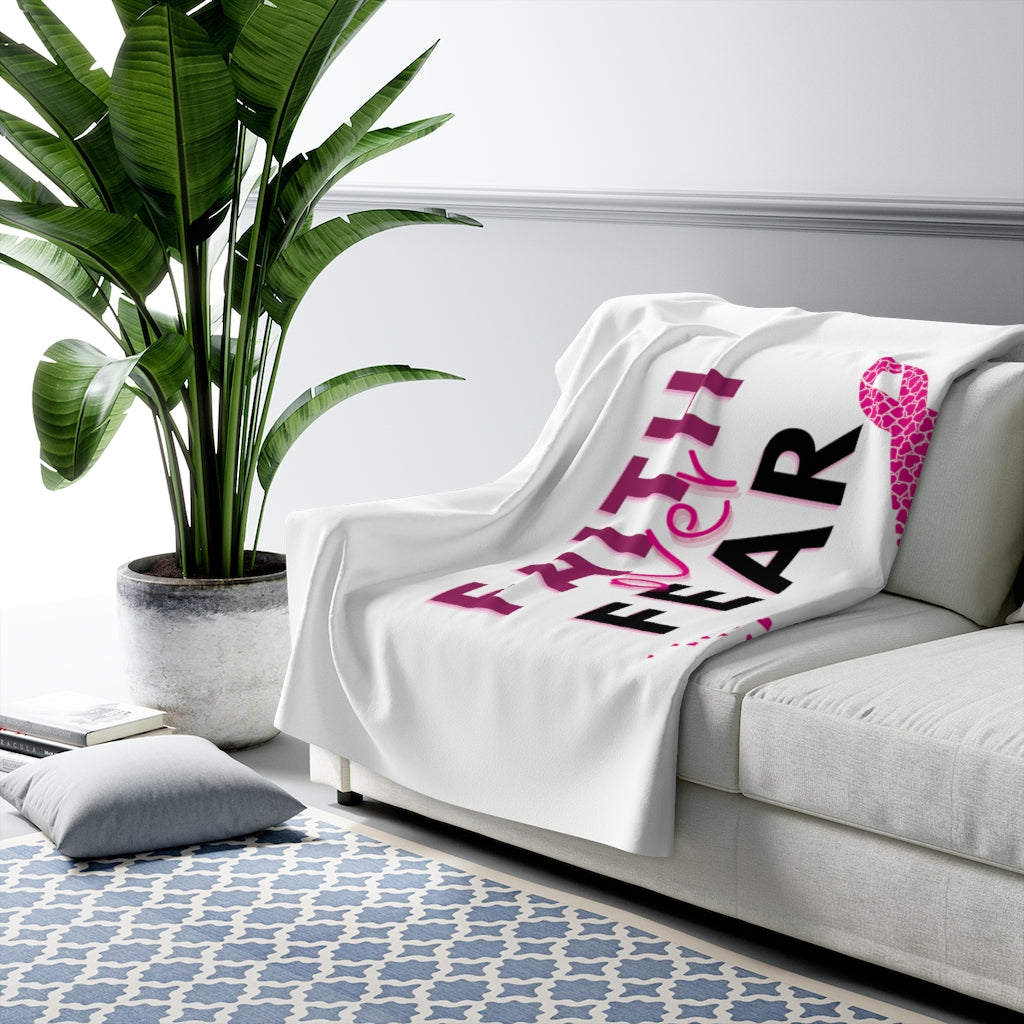 Faith over Fear Sherpa Fleece Blanket