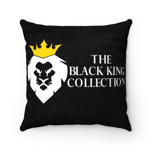 The Black King Collection Faux Suede Square Pillow