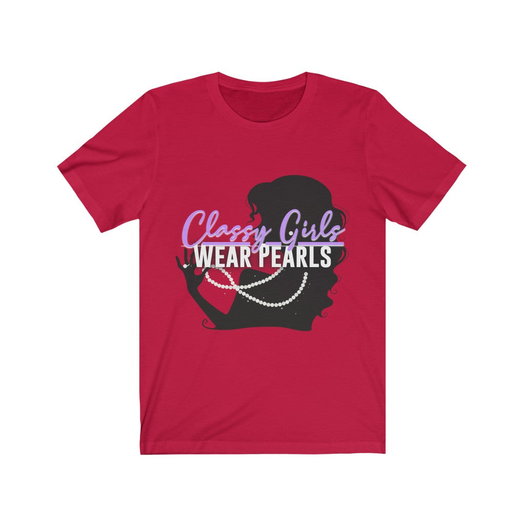 Classy Girls Wear Pearls Unisex Jersey Short Sleeve Tee