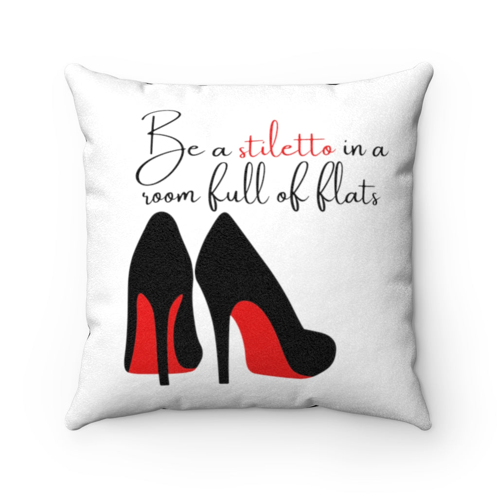 Stiletto Faux Suede Square Pillow