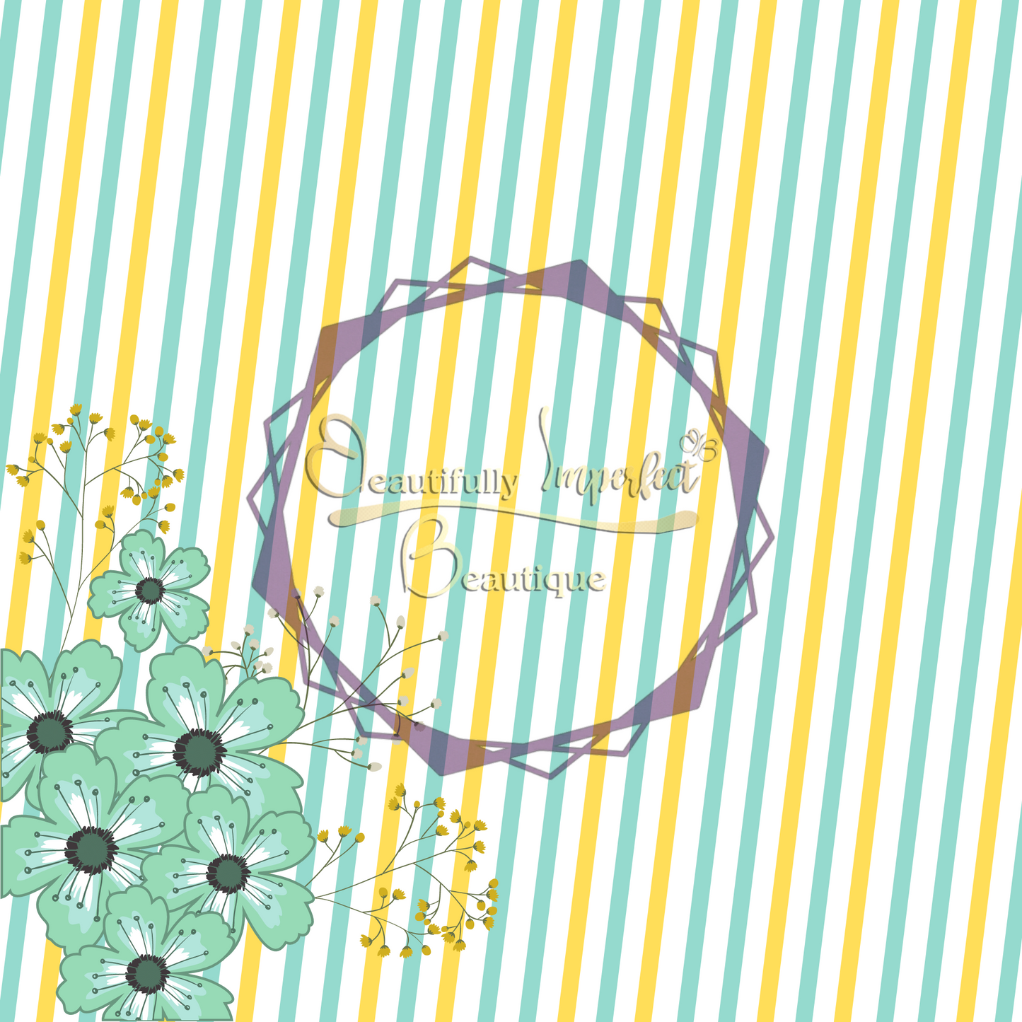 Springtime Flowers and Butterflies Digital Paper