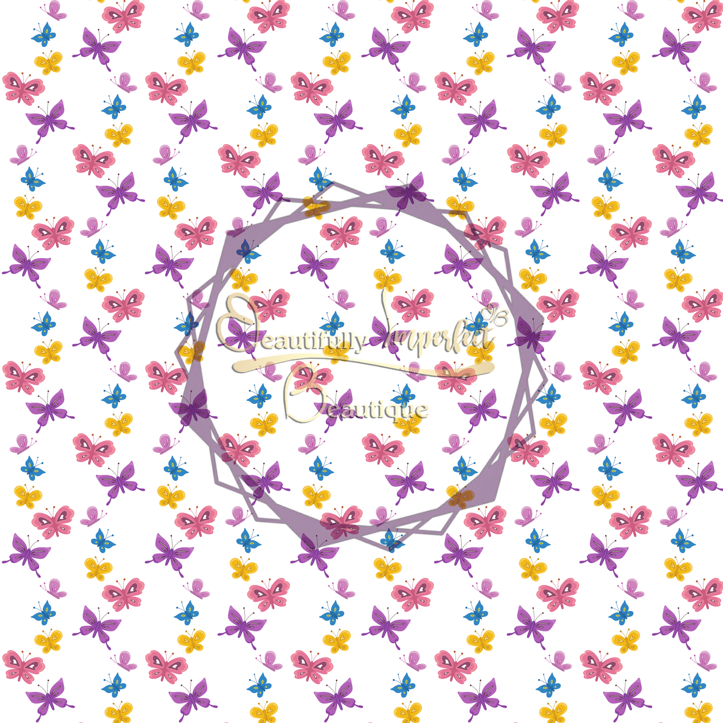 Springtime Flowers and Butterflies Digital Paper