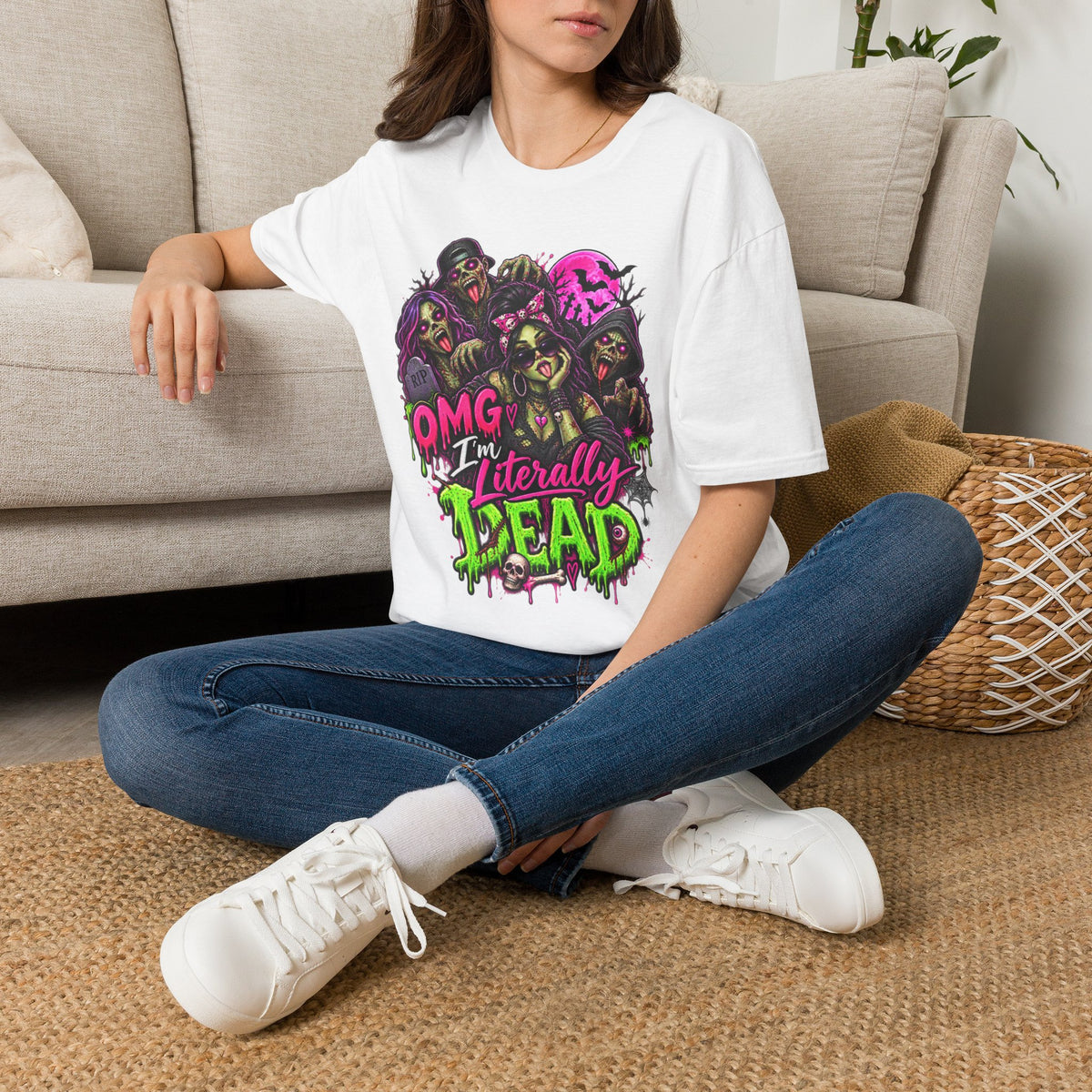 Literally Dead Halloween | Glam Ghost Design | Unisex Softstyle T-Shirt