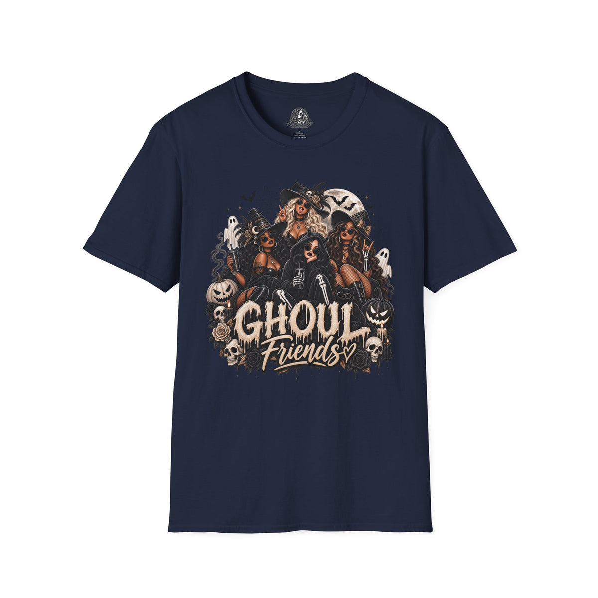 Ghoul Friends Halloween | Glam Ghost Design | Unisex Softstyle T-Shirt